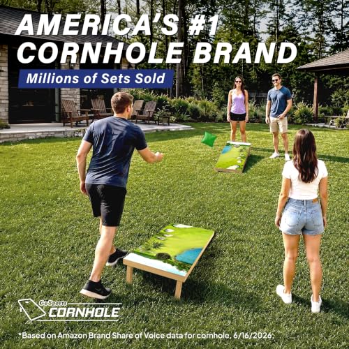 Image of GoSports 4 x 2 ft Regulation Size Wood Cornhole Boards - 10 Vintage Wood Designs (Choose Your Style)