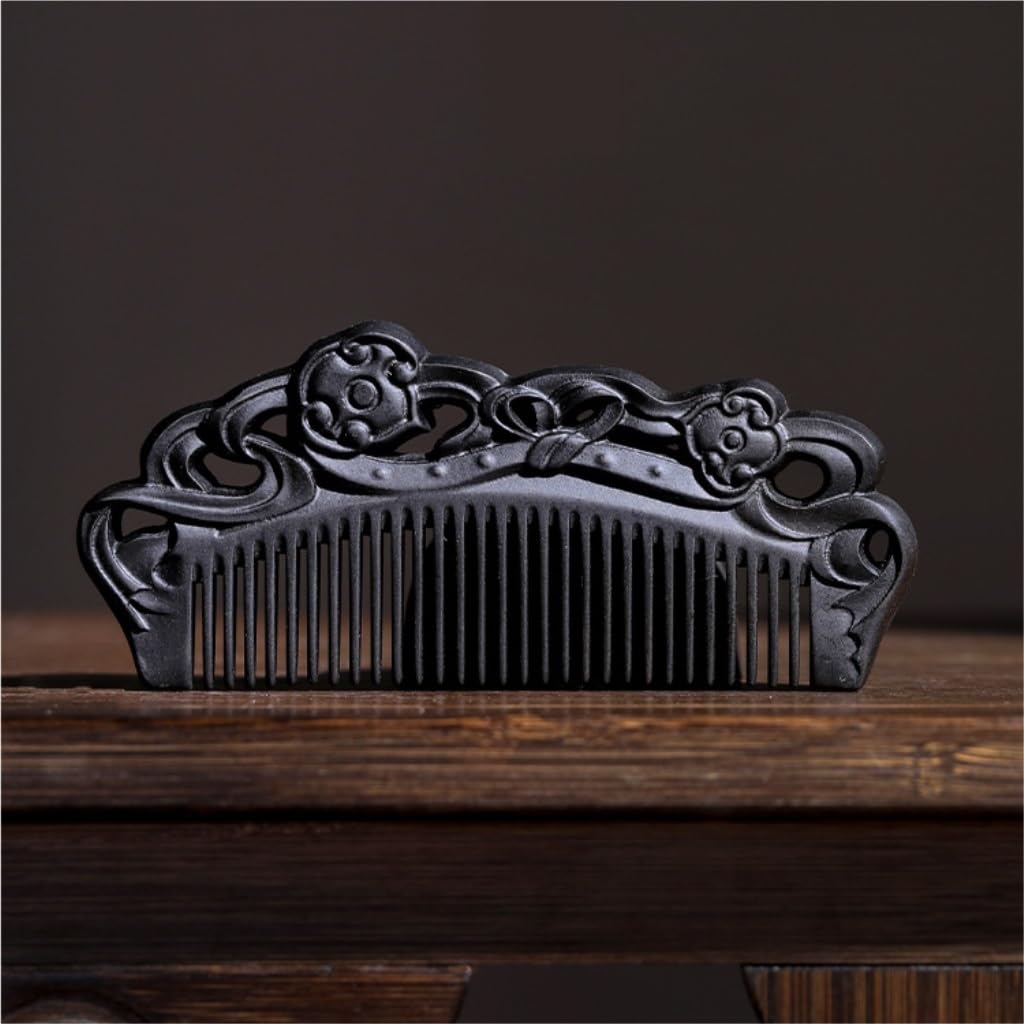 Peruka Grzebień Solid Wood Wet Hair Comb Men's Hair Comb Black Portable Travel Comb Home Bathroom Comb Duże grzebienie do włosów