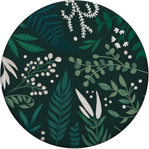 Miniatura 3 de Follaje botánico verde de helecho y bayas blancas patrón floral PopSockets intercambiables PopGrip