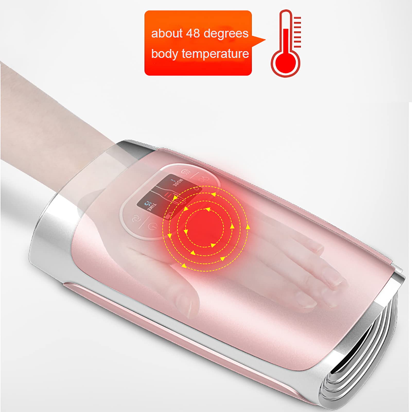 Massaggiatore Elettrico Senza Fili per Le Mani con Riscaldamento, massaggiatore per Terapia del Punto di Pressione dell'Aria di Compressione a 3 modalità per artrite, Tunnel Carpale