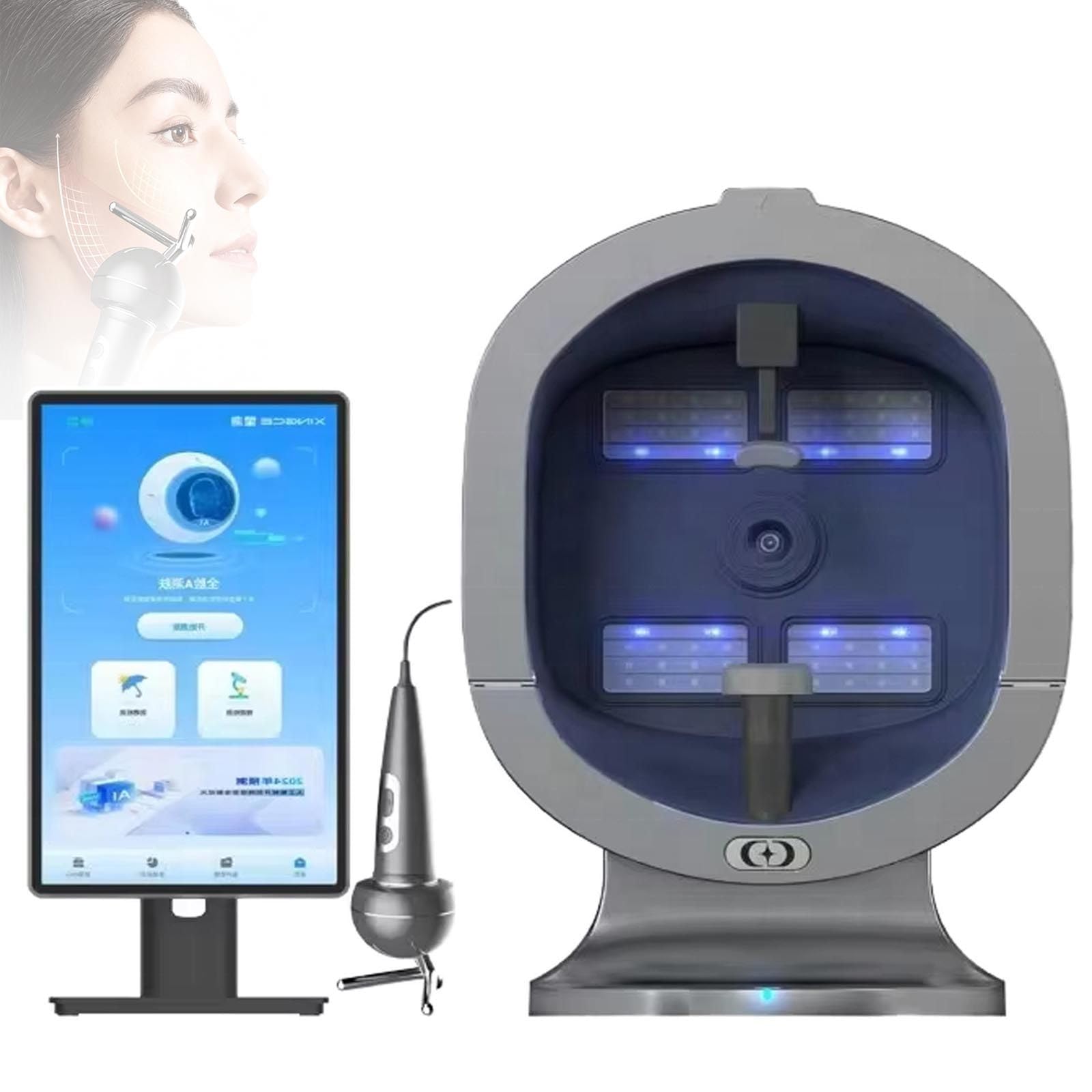 Strumento per L'analisi del Viso, Analizzatore Cutaneo Ia Professionale, 36 Megapixel, Dispositivo Diagnostico per L'analisi di Pelle E Cuoio Capelluto, per Acne,Pigmentazione 15.6in
