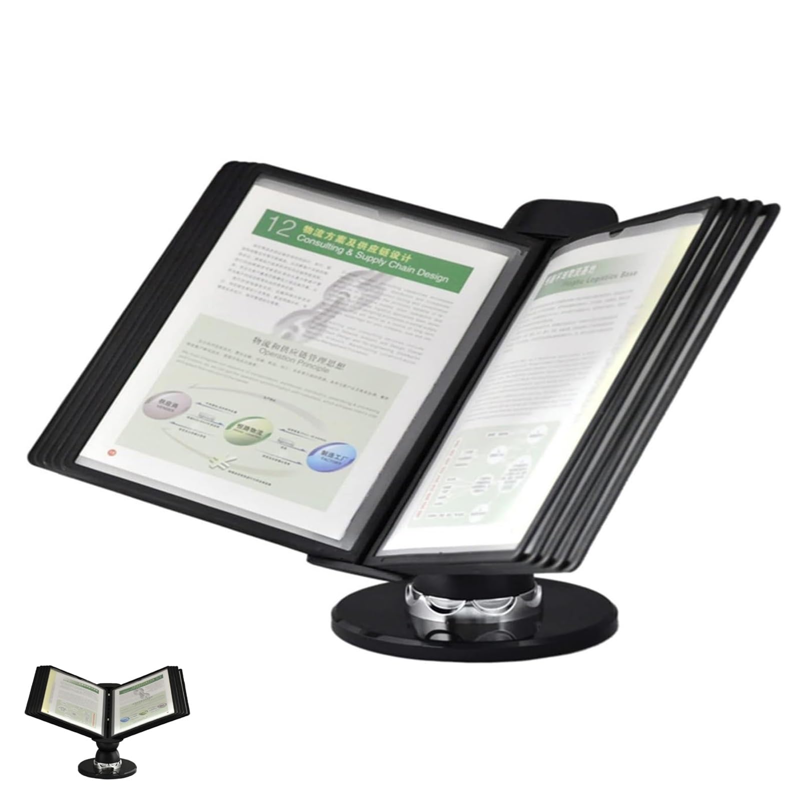 GLETSF Wall Mount Document Organizer, 10-Panel Folder with 20-Sheet Capacity for A4 Documents, Ideal for Workshops and Exhibition Storage,A