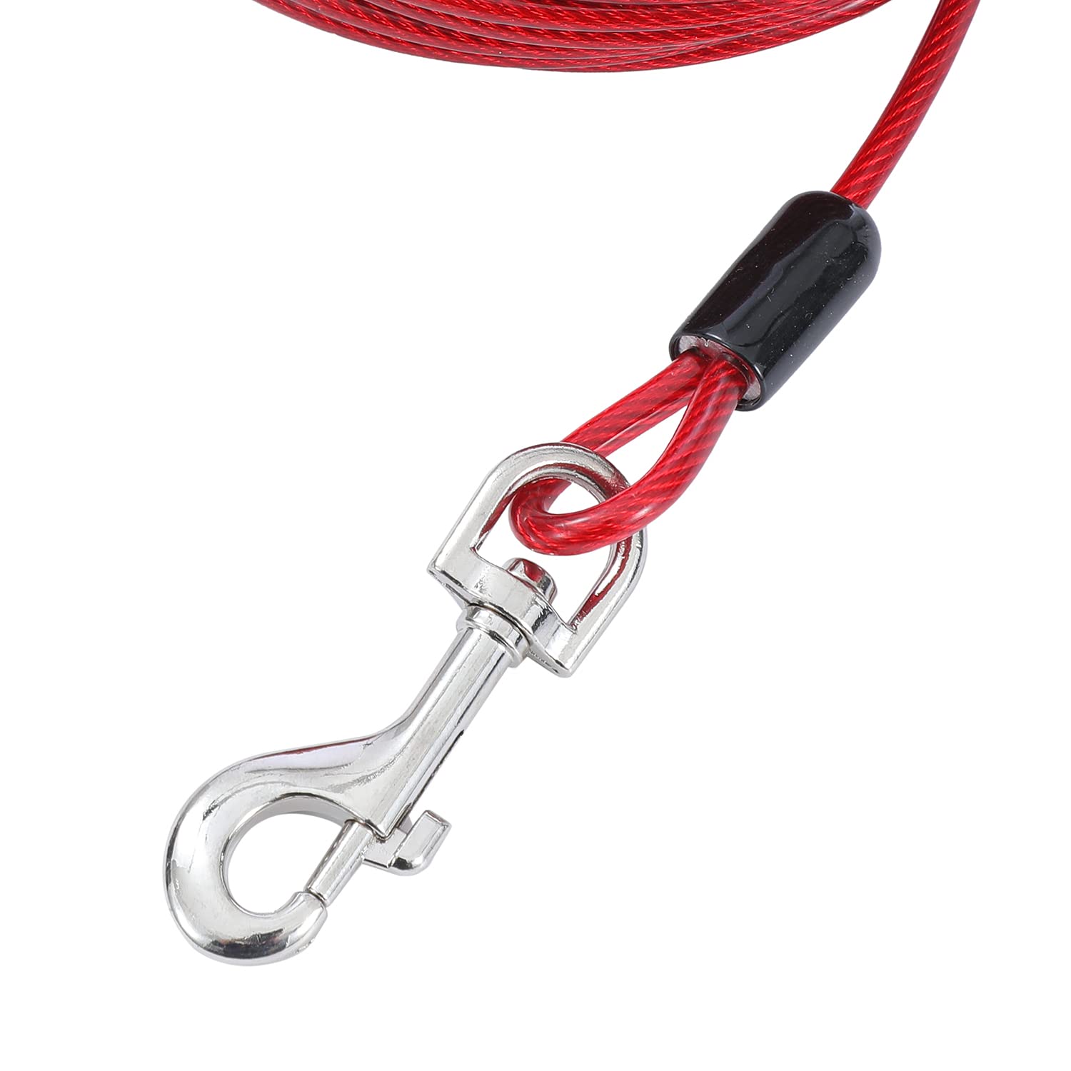 TOPWAY Cavo per Cani 9m Guinzaglio da Cortile per Cani Acciaio Galvanizzato, per Esterni Cortile Campeggio Parco Animali Domestici, Rosso