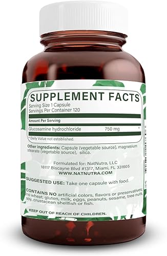 Miniatura 2 de Natural Nutra vegano y vegetariano clorhidrato de glucosamina para hombres y mujeres, Kosher, libre de mariscos, a base de plantas, colágeno,