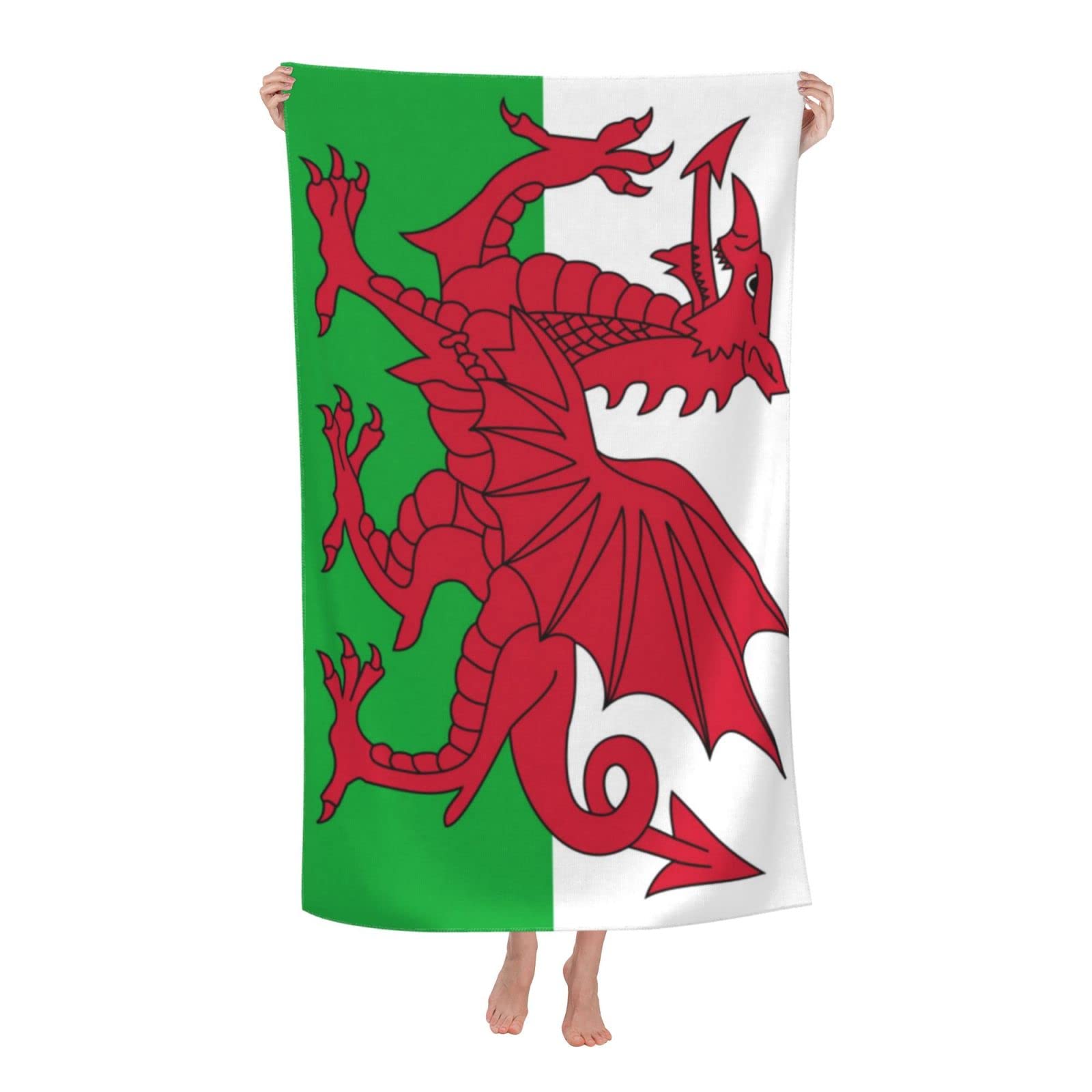 AOOEDM Wales Flag of Welsh Beach Towels Bath Sheets Large Towel Cover for Women Men Blanket 32x52in