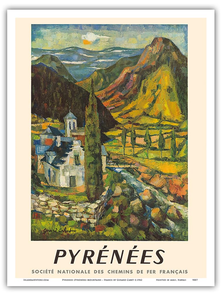 Pyrénées Impression d'Art Vintage de Collection Gerard Cabet 1962
