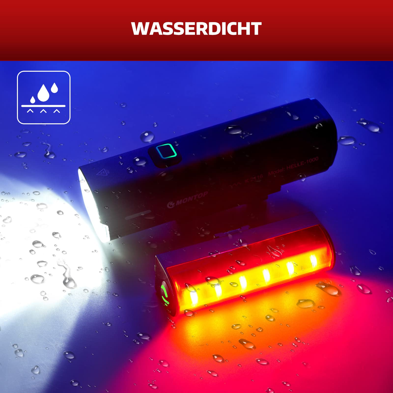 MONTOP StVZO Zugelassen Fahrradlicht Set USB Akku, LED Fahrradbeleuchtung Fahrradlampe, Bike Light Fahradbeleuchtungsset INKL. Frontlichter & Rücklicht, Fahrradlichter für Kinder und Erwachsene