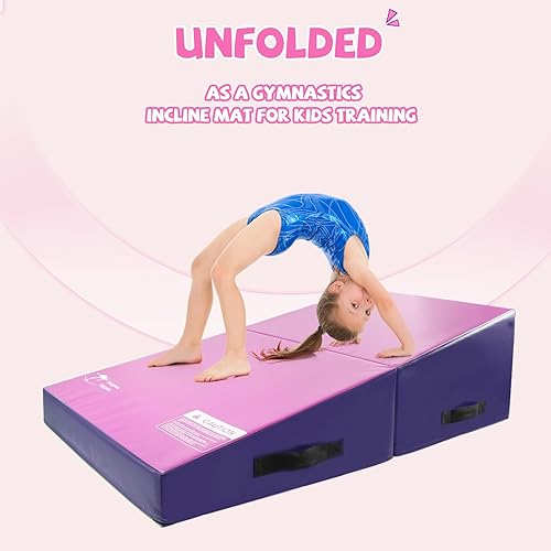 Miniatura 6 de Kangaroo Hoppers Alfombrilla de gimnasia inclinada 48 x 24 x 14 pulgadas 56 x 28 x 15 pulgadas 34 x 24 x 13 pulgadas cuña plegable para niños