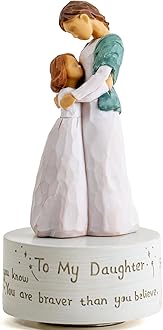 Music Box Gift for Daughter, Mom and Daughter Figurine Sculpted Hand-Painted Statue Figure Musical Gifts to Daughter from Mom Birthday Play Always With Me