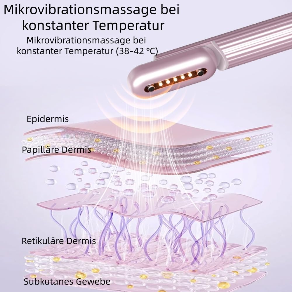 nuvaskin Therapiestab für Gesicht und Hals, Schönheitsgerät mit Massage, Anti - Aging & Hautstraffung, Kabellos & Ergonomisch