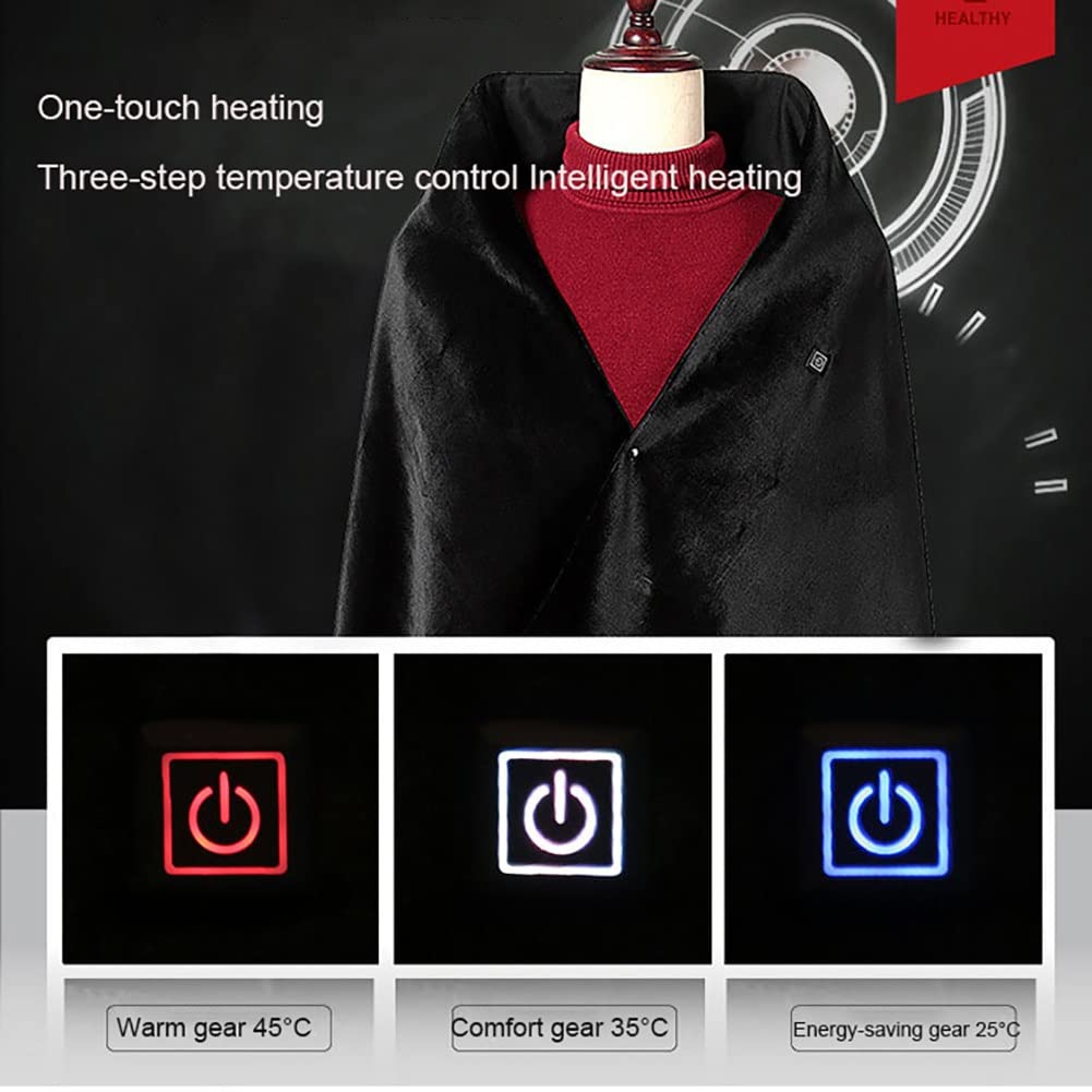 Termoforo Collo Spalla Schiena Elettrico, USB Cuscino Termoforo Elettrico,60X90cm Termoforo Elettrico, 3 Livelli di Temperatura, Lavabile in Lavatrice per Cervicale Spalle e Schiena