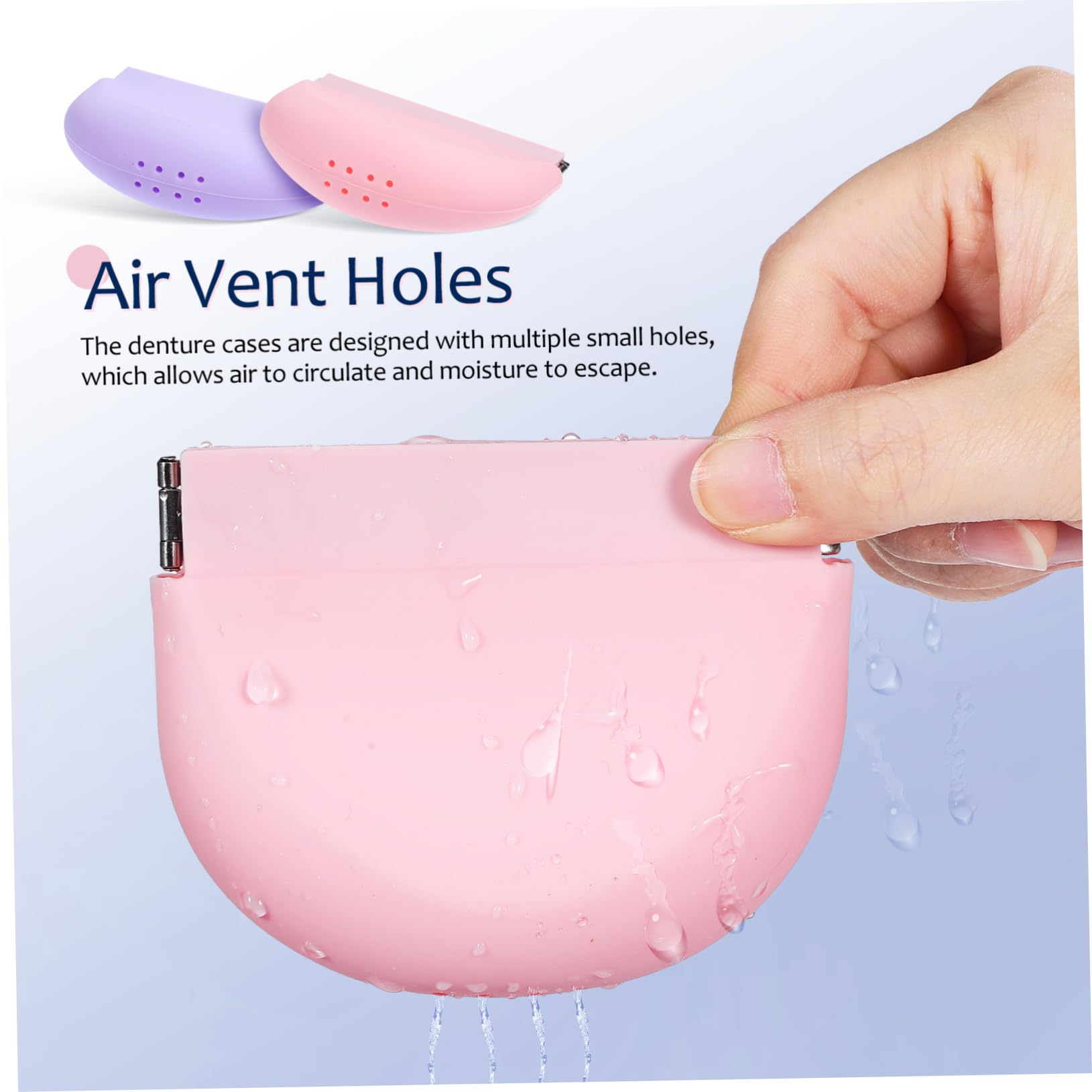 4 Stück Retainer Box Sakura und Lila Tragbare Schlanke Aufbewahrungsbox für und Herausnehmbare Prothesen mit Sicherem Verschluss und Optimaler Luftzirkulation
