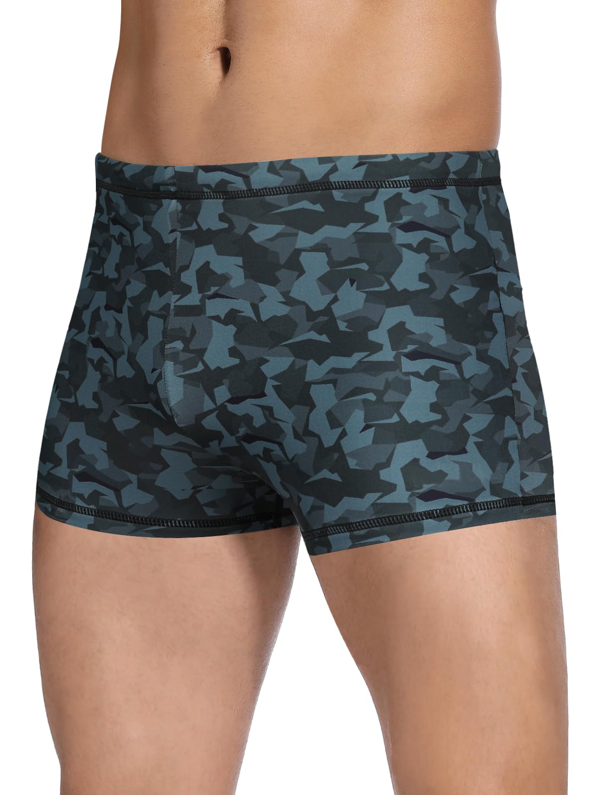 Men's Square Leg Swimming Jammer Shorts UPF50+,Men Swimsuit Swim Jammers Fabric Shape Retention