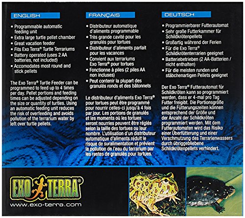 Exo Terra Turtle Feeder, voederautomaat voor schildpadden, programmeerbare voederautomaat, geschikt voor schildpadpellets, zwart - Afbeelding 4