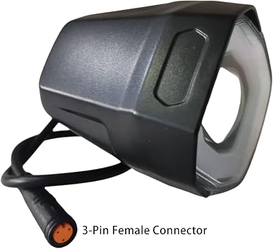 Ebike LED Headlight 3 Pin Connector Front Light with Built-in Horn for 36V 48V 52V 60V Electric Commuting/Mountain Bike Frame Mount