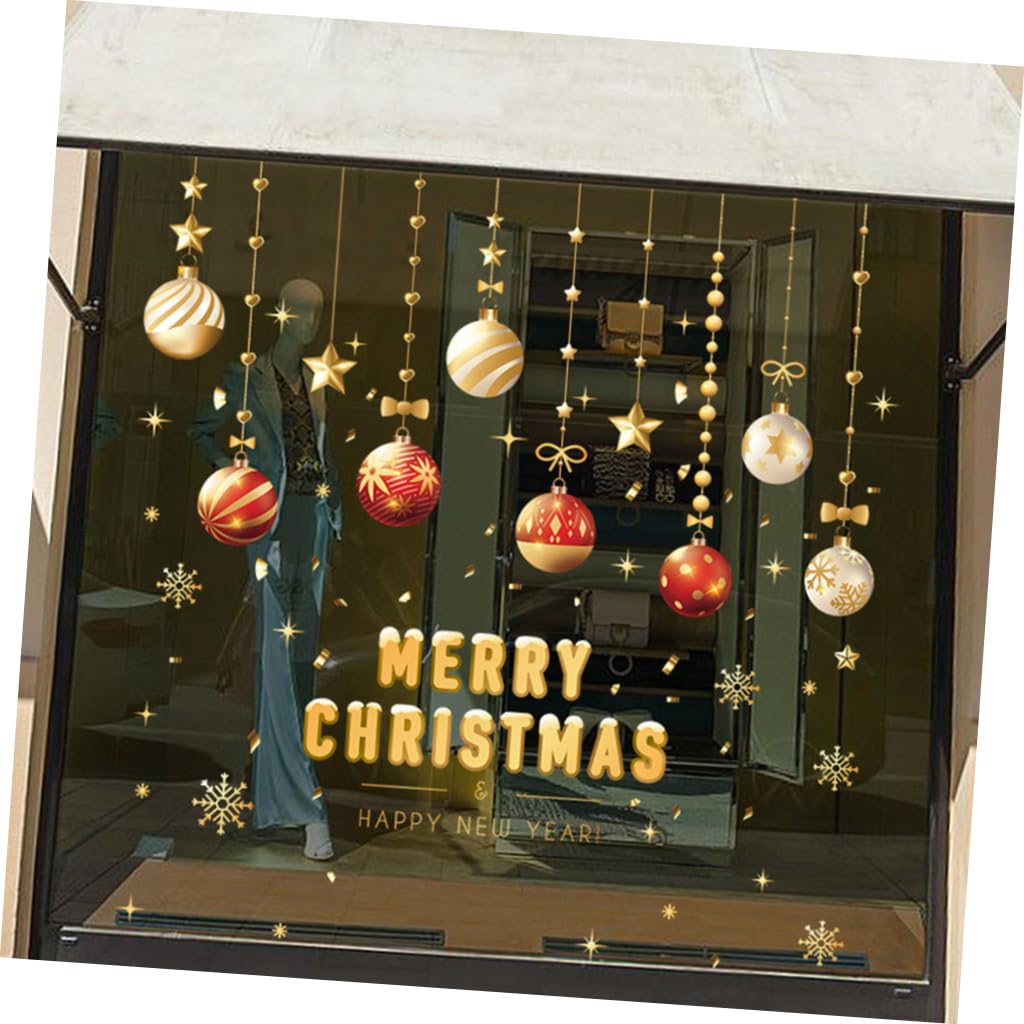 TOPBATHY 20 Hojas Pegatinas navideñas calcomanías navideñas para ventanas vacaciones pegatinas de pared adornos navideños christmas stickers decoración ventana se aferra para navidad