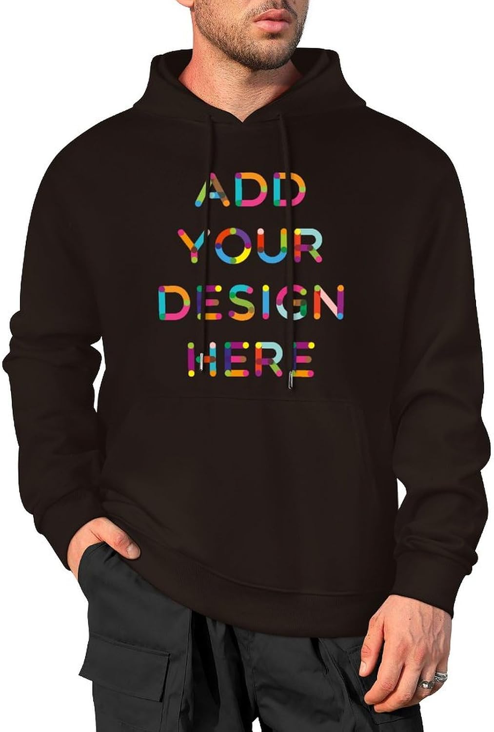 Custom Adult Male Man Boys Pure Cotton Hooded Sweater Add Your Own Image and Text Design Personalized Birthday Gifts for Boyfriend Husband