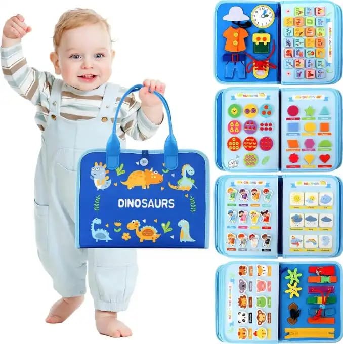 KolorFish Toddler Busy Board Book - Montessori Toys for 2 Plus Years, Birthday Gift - 7 in1 Preschool Learning Activities with Life Skills,Alphabet,Number,Shape,Color,Animal,Weather (B0CPM6JPLX) Amazon Price History, Amazon Price Tracker