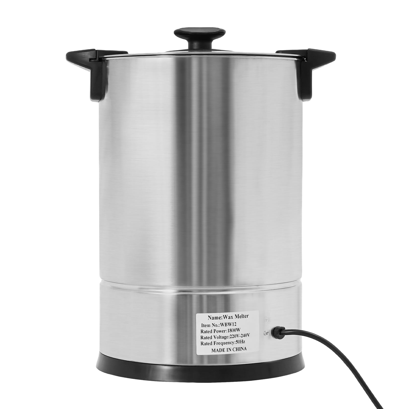 Elektryczny garnek do topienia wosku, 12 l, 220 V-240 V, okrągły, stal nierdzewna, 1800 W, regulacja temperatury od 86°F do 230°C, do produkcji mydła, produktów do pielęgnacji włosów, kremów,