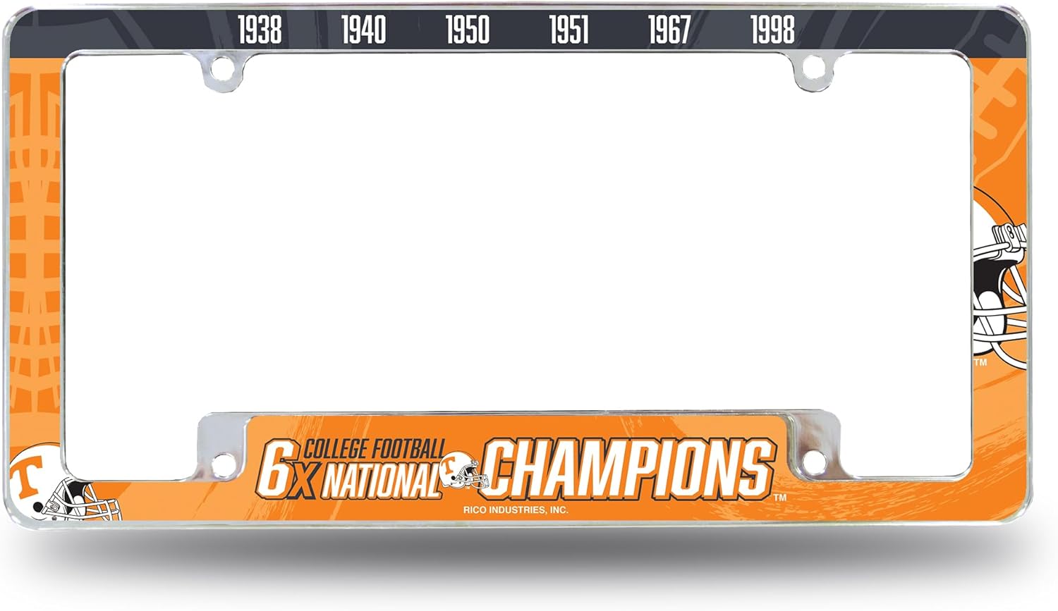 Rico Industries NCAA Ohio State Buckeyes 2025 National College Football Champions 12" x 6" Chrome All Over Automotive License Plate Frame for Car/Truck/SUV