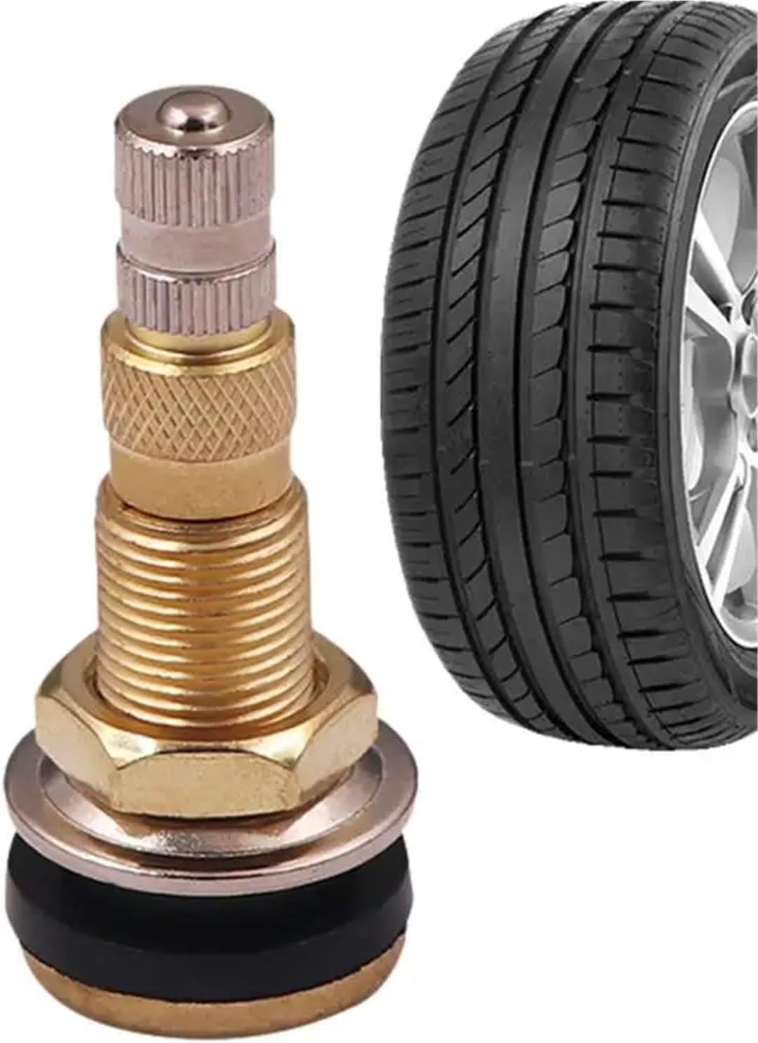 Metal Valve Stems 2pcs Tubeless Valve Stem Truck Brass Tire and Caps Valves Tractor for Industrial Tool for Tires