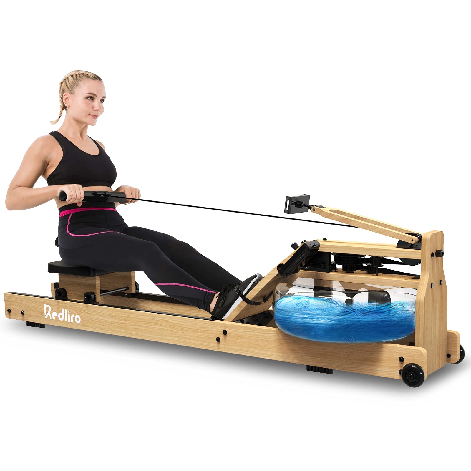 Buy REDLIRO Water Rowing Machine Wood Folding Water Resistance Rower