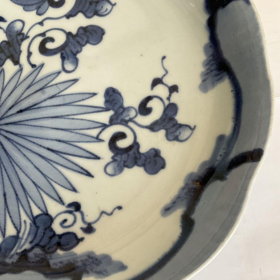 古伊万里 染付草花文尺皿 江戸時代中期〜後期頃 優品 【公式通販】