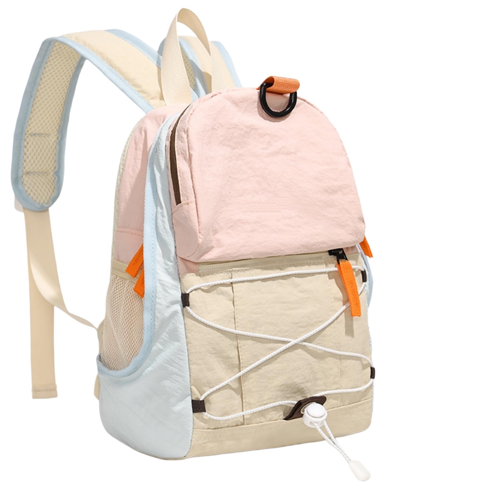 Zaino Color Block Mini Nylon Backpack, Bungee Cord Daypack Leggero per Escursioni E Uso Quotidiano-fenwulan