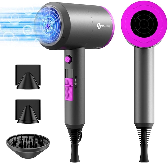 Slopehill Professional Ionic Hair Dryer - 1800W Fast Drying, Low Noise