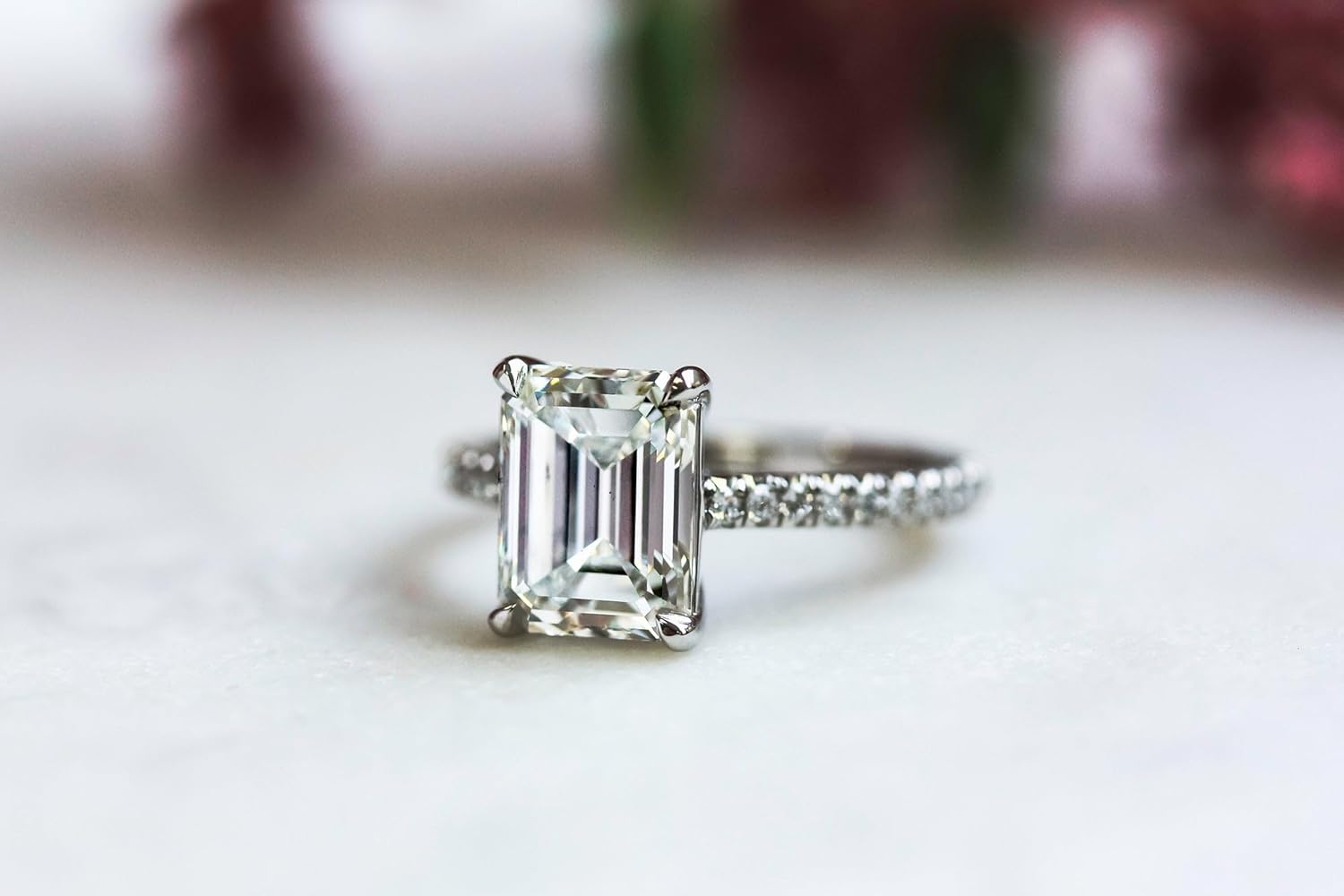 Kobelli Emerald-cut Moissanite Engagement Ring 2 7/8 CTW 14k White Gold