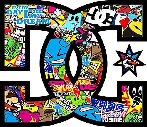 2x Sticker Bomb DC Shoes Sticker Decal 15 cm Logo JDM Car Bike Laptop Helmet
