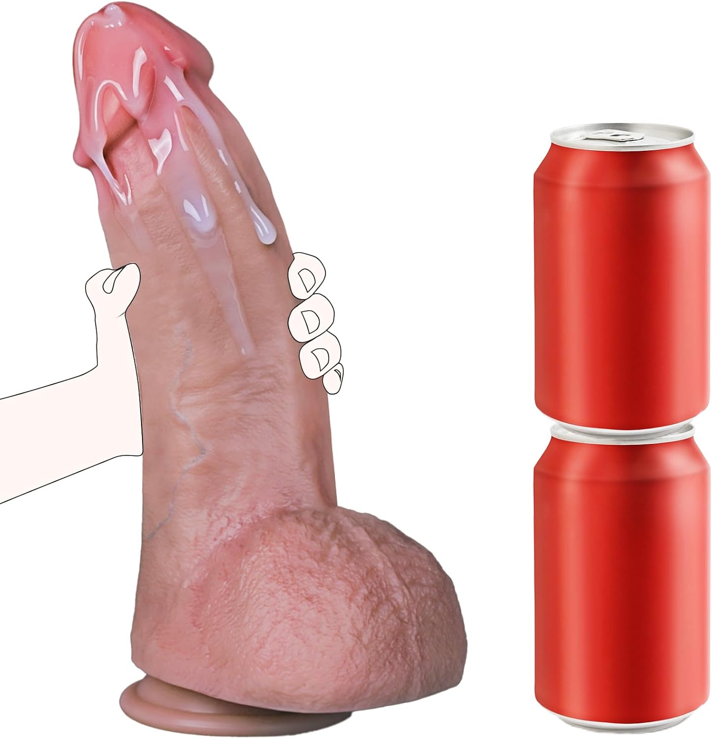 11.41 inch Huge Dildo Thick Dildo, 2.83'' Diameter Big Anal Dildos Realistic Dildos Soft Silicone Strong Suction Cup Hands-Free Gay Sex Toys for Men Women