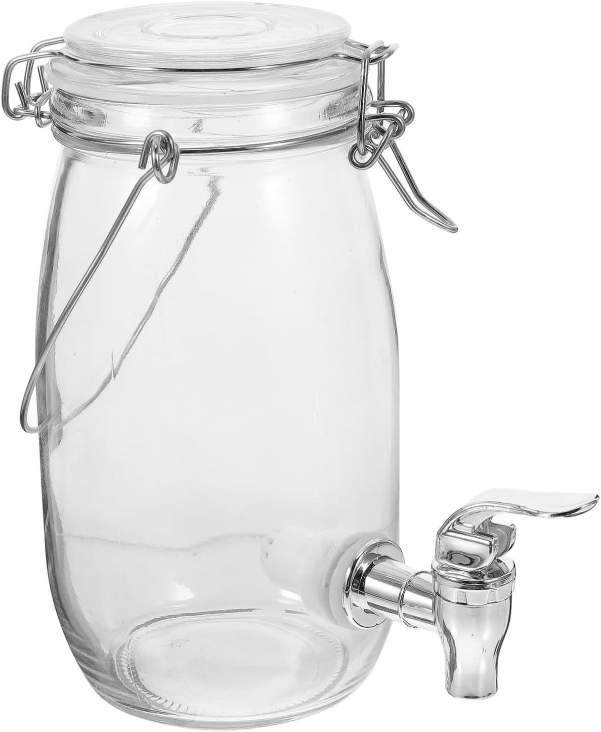 1pc Transparent Glass Beverage Dispenser with Faucet Juice and Wine Barrel Household Drink Storage Container for Parties and Events Sealed Preserve Freshness