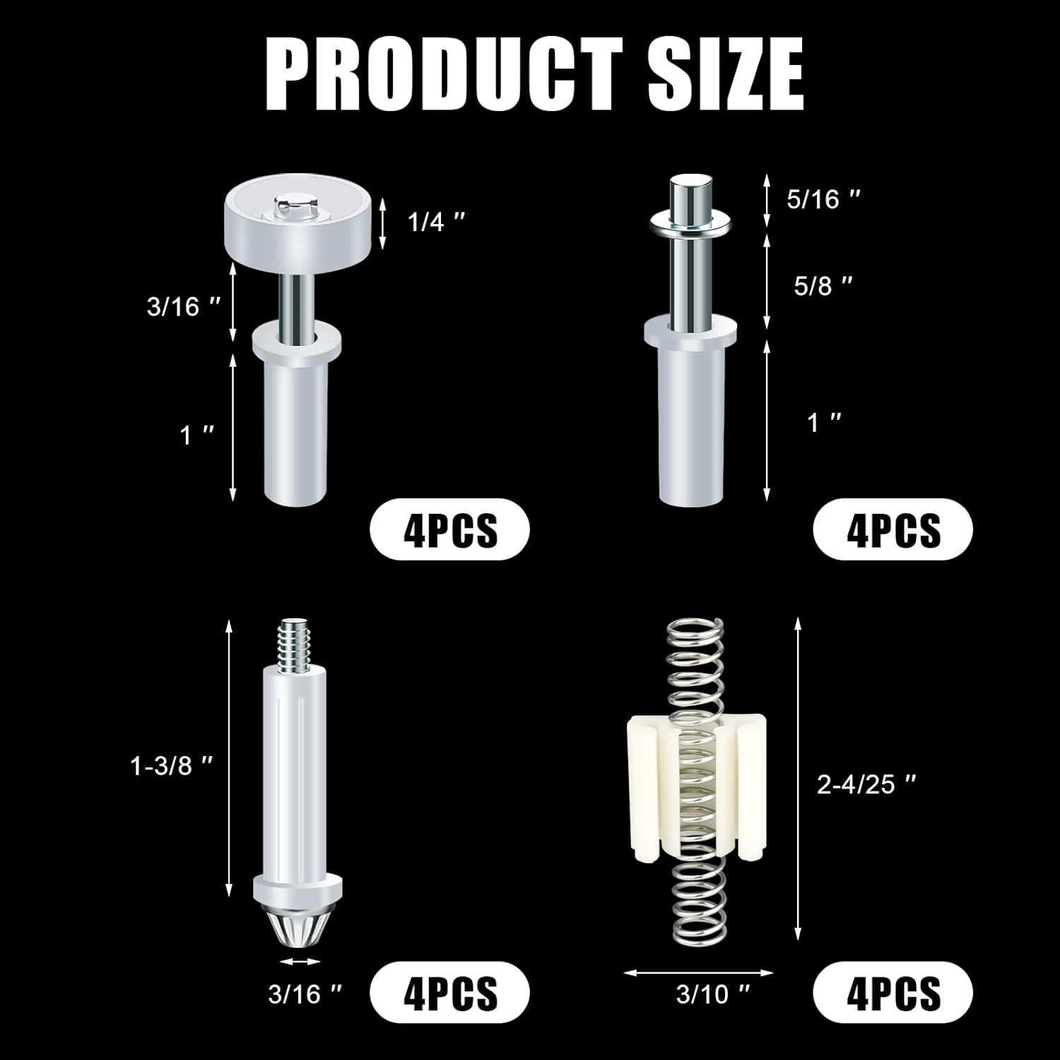 16pcs Bi-Fold Door Hardware Repair Kit, Suitable for 1 inch to 1-3/8 inch Thick Accordion Doors Barn Door, with Top and Bottom Pivots and Guide Wheel Sliding Closet Door Hardware Replacement Part