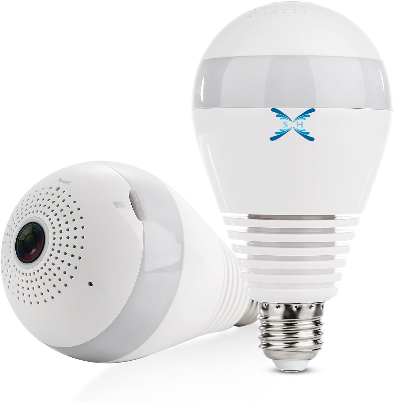 SamHity 360°Wide Angle Fisheye WiFi IP Hidden Camera Bulb LED Light 1080P HD Indoor Spy Security Camera for Android iOS APP Remote View Spy Nanny Camera