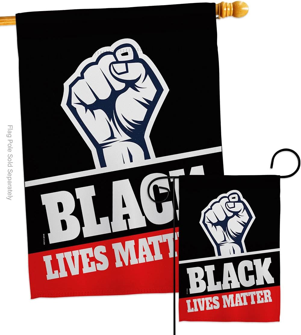 Cause Black Lives Matter Garden House Flags Set Support BLM Anti Racism Justice Revolution Movement Equality Social Small Decorative Gift Yard Banner Double-Sided Made In USA 28 X 40