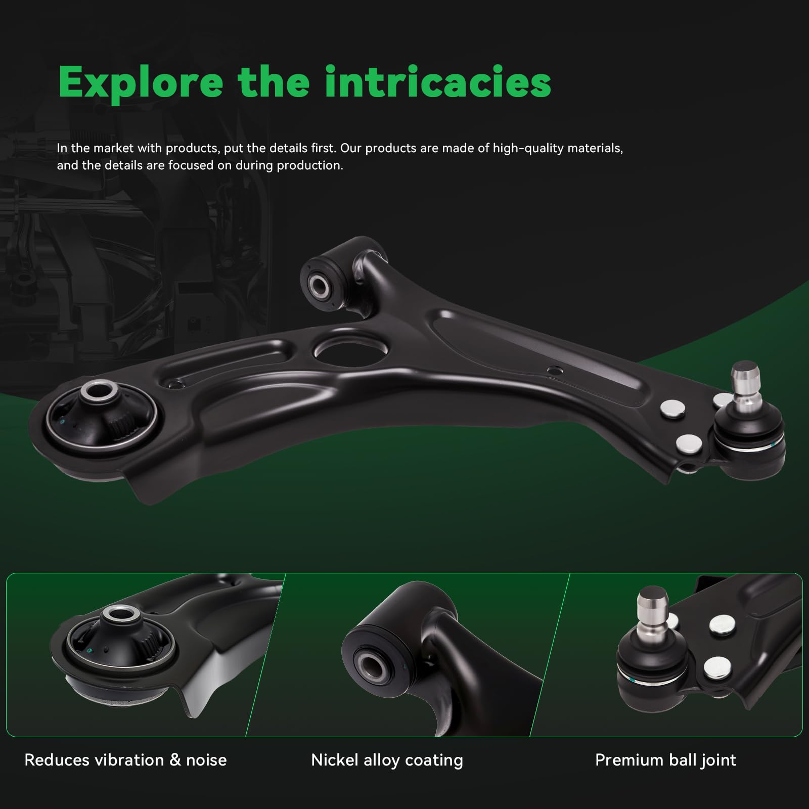 Svenubee Front Lower Control Arm Kit – 10-Piece For 2012-2020 Chevrolet Sonic (Steel)
