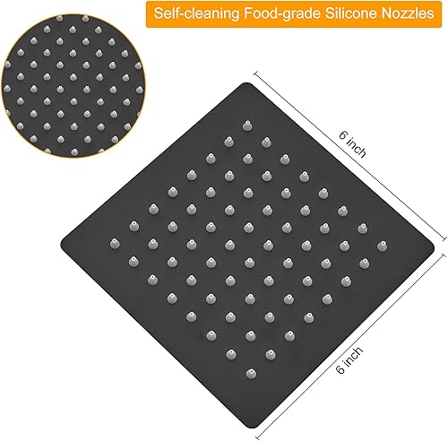 Miniatura 128 de BESy - Cabezal de ducha efecto lluvia cuadrado, de acero inoxidable de alta presión, de 1/16”, ultra fino, cobertura de cuerpo completo con boquilla