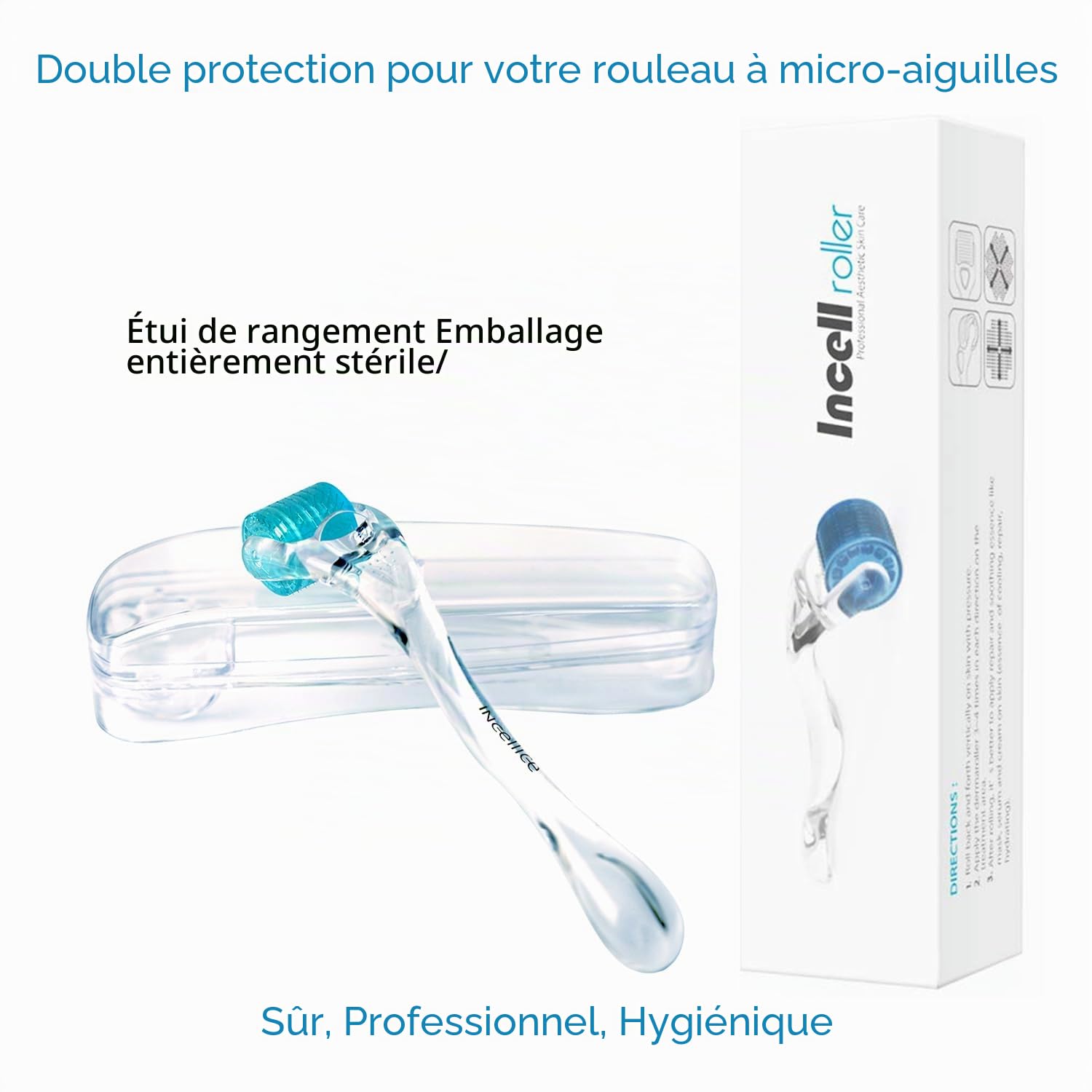 Derma Roller Cheveux Repousse 0,5, Rouleau de Croissance de la Barbe avec 200 Vraies Individuel Aiguilles en Titane, Microneedling Roller pour Visage, Corps et Cuir Chevelu Hommes et Femmes