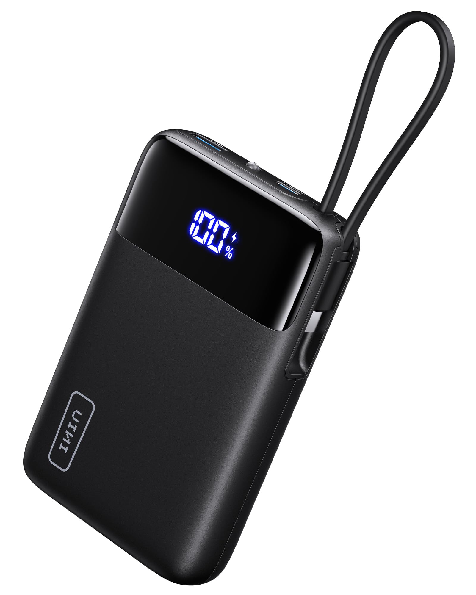 INIU Power Bank da 45 W, Power Bank da 20000 mAh con cavo integrato, mini caricabatterie portatile a ricarica rapida, Powerbank di tipo C, batteria esterna più piccola per iPhone 17, 16 Pro, Samsung