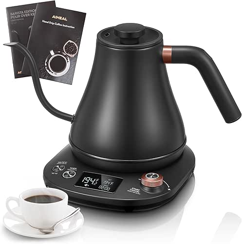 Electric Gooseneck Kettle Temperature Control, Pour Over Electric Kettle for