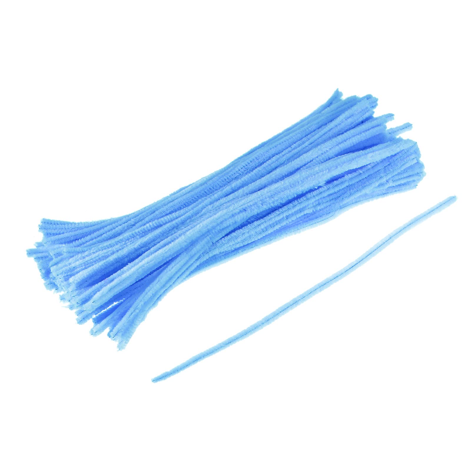 MECCANIXITY Pipe Cleaners Chenille Stems 30cm/12 Inch for DIY Art Creative Crafts Decorations, Light Blue Pack of 100