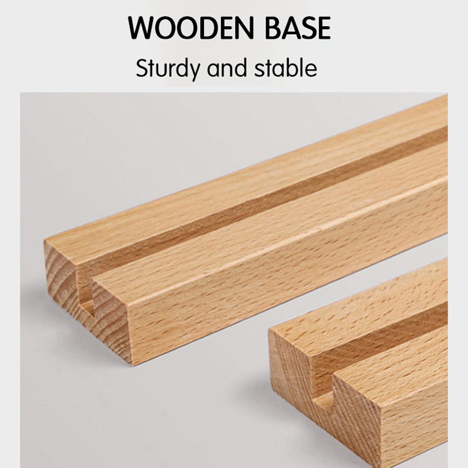 5 Piezas Base de Madera Soporte de menú,Transparente Porta Carteles acrílico,desmontable,De dos caras Claro,Con película protectora,Fácil de limpiar,para Hotel,Tienda,Restaurantes,Oficinas,Tiendas
