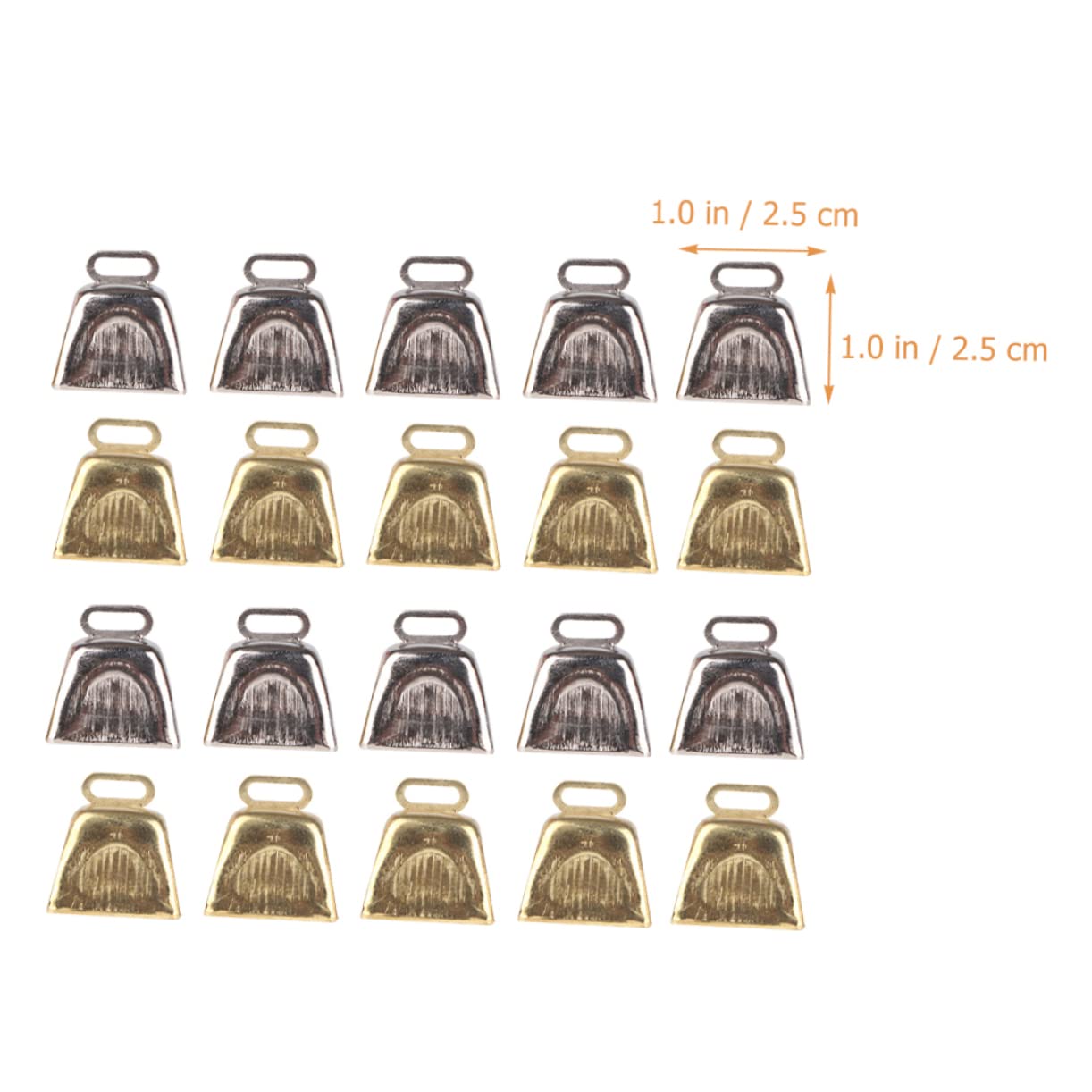 Ciieeo - 20 Mini Clochettes Décoratives En Alliage Pour Sapin De Noël - Ornées, 1.5x0.9 Cm - Pour Décorations De Fête - 10