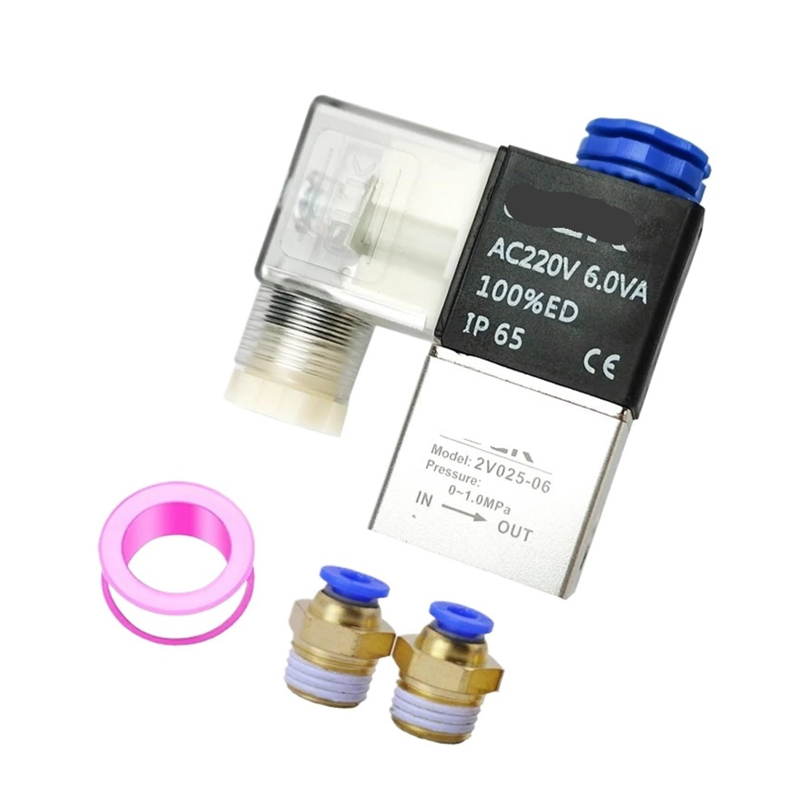 Électrovanne pneumatique 2V025-06 AC110V avec raccords 6mm 1/8 2 positions