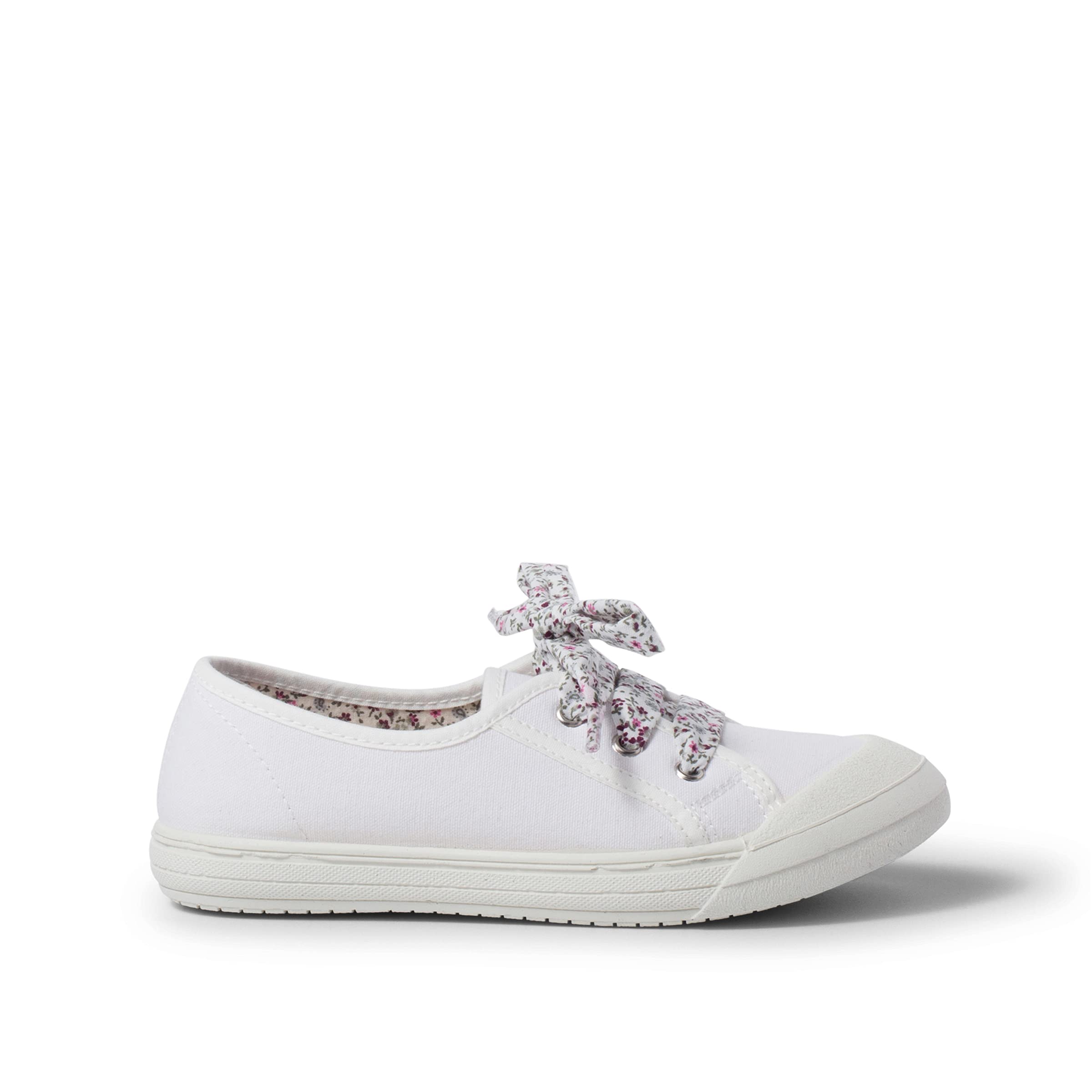 Pisamonas Zapatillas Tela Punta Goma Cordones Talla 25 Color Blanco