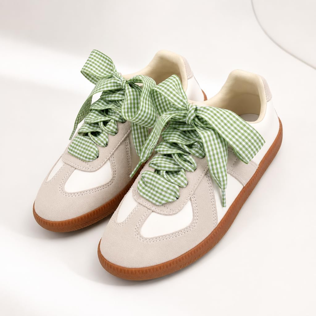 Ribbon Shoe Laces Women, 4 Pair Shoe Laces for Sneakers, Fashion Accessories for Women, Colorful Gingham Shoelaces image 5