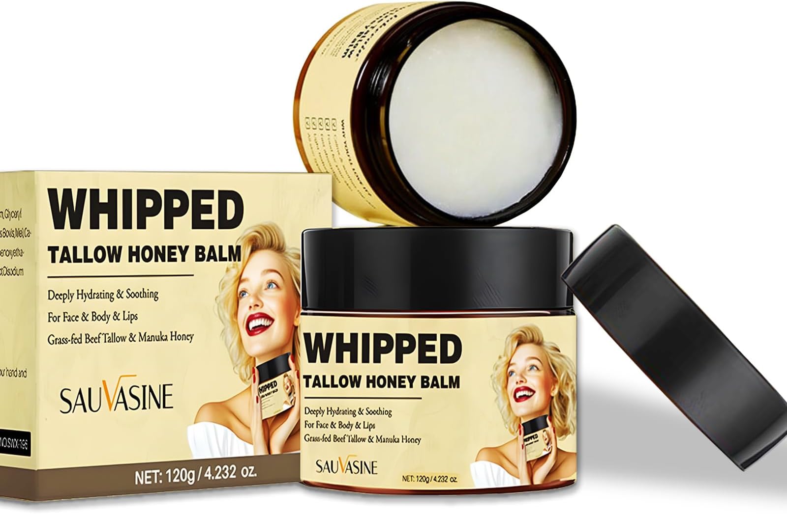 Moisturizing Cream | Daily Face Moisturizer | Organic Grass-Fed Tallow Face Moisturizer Rich in Beef Tallow and Honey Face Cream Hydration| Korean Vegan Skincare for All Skin Types | 4.23 Oz