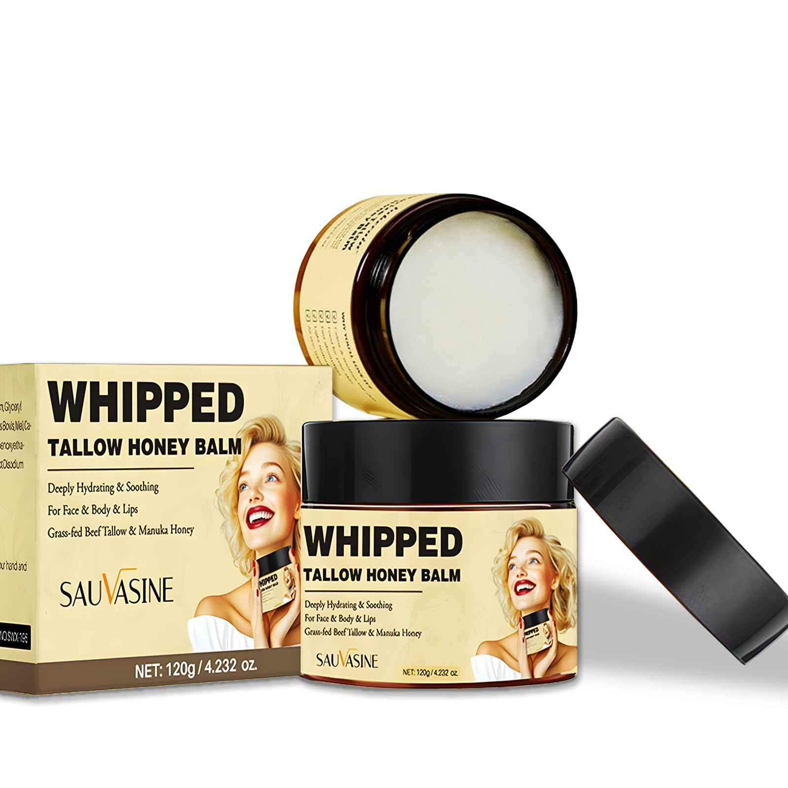 Moisturizing Cream | Daily Face Moisturizer | Organic Grass-Fed Tallow Face Moisturizer Rich in Beef Tallow and Honey Face Cream Hydration| Korean Vegan Skincare for All Skin Types | 4.23 Oz