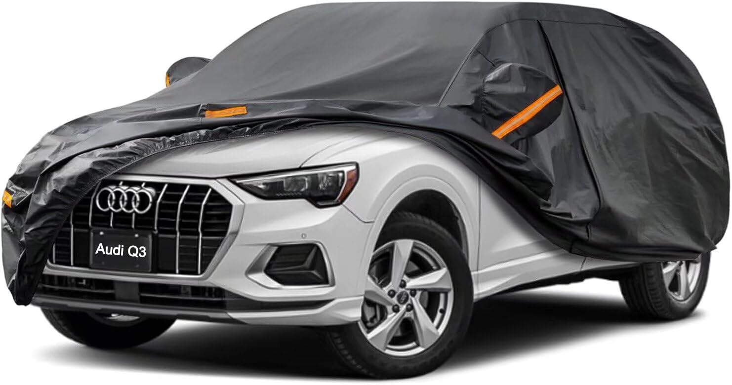 Kayme Funda Coche Exterior, Compatibles con Audi A3 Sportback(1996-2025), Cubierta para Coche Impermeable Transpirable Anti-UV Antipolvo de 7 Capas, Cubre Coche con Cremallera y Forro de Algodón. — view 25
